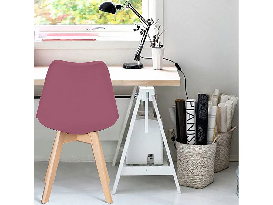 WeHome - Set van 4 Candice binnenstoelen, modern bordeauxrood design