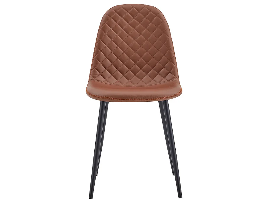 WeHome - Conjunto de 4 cadeiras de jantar industriais estofadas marrons - Bella