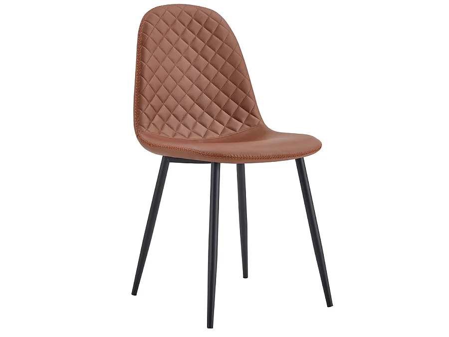 WeHome - Conjunto de 4 cadeiras de jantar industriais estofadas marrons - Bella