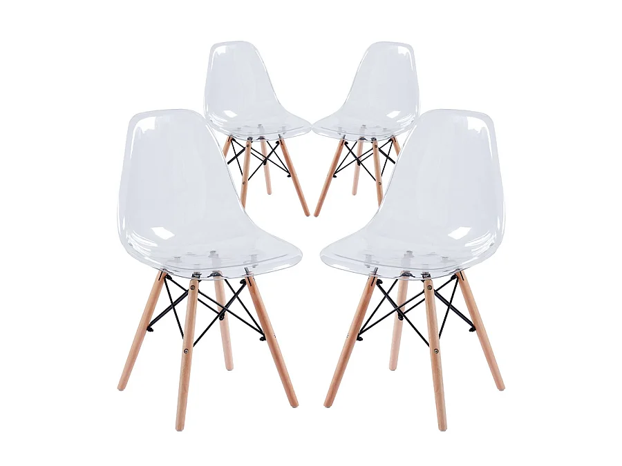 WeHome - Conjunto de 4 cadeiras de design transparente - Betty