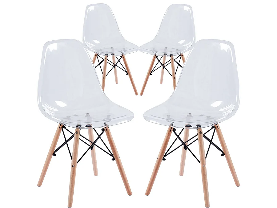WeHome - Lot de 4 chaises design transparentes - Betty