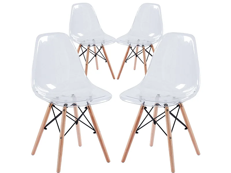 WeHome - Conjunto de 4 cadeiras de design transparente - Betty