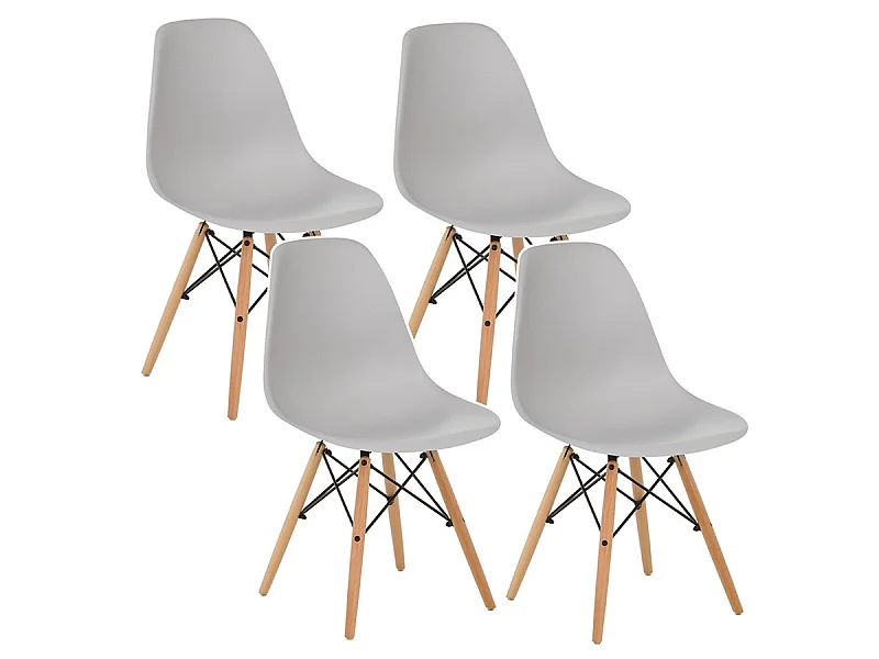 WeHome - Chaise design modèle Ester : lot de 4 chaises grises