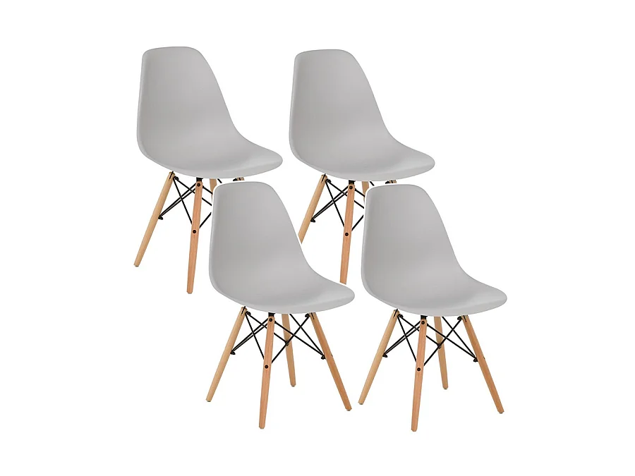 WeHome - Ester model design stoel: set van 4 grijze stoelen