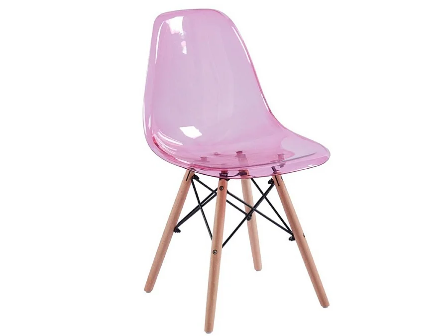 WeHome - Lot de 4 chaises roses transparentes - Betty