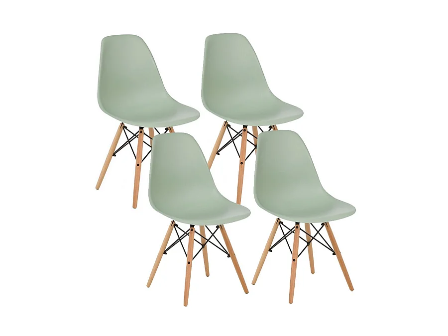 WeHome - Chaises de salle à manger Ester : lot de 4 chaises vertes