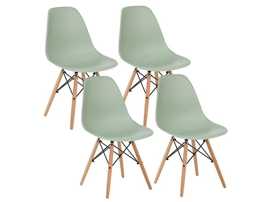 WeHome - Chaises de salle à manger Ester : lot de 4 chaises vertes