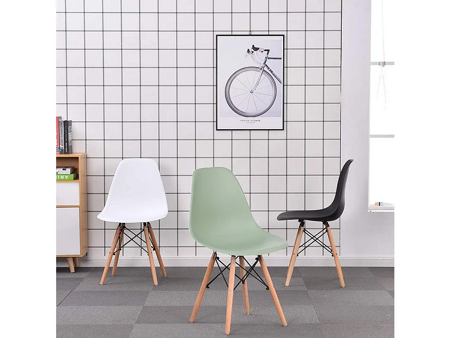 WeHome - Chaises de salle à manger Ester : lot de 4 chaises vertes