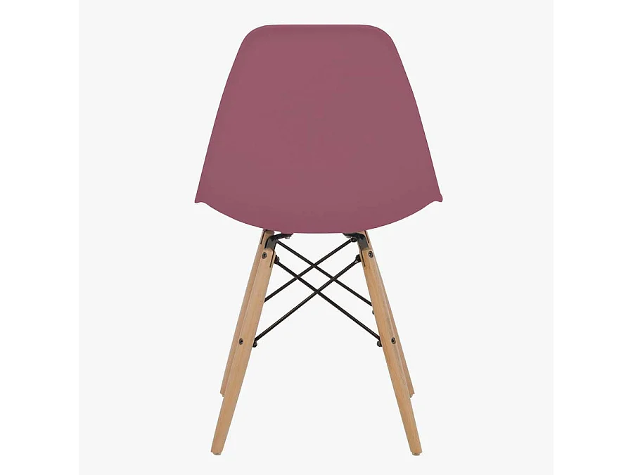 WeHome - Lot de 4 chaises design pieds en bois bordeaux