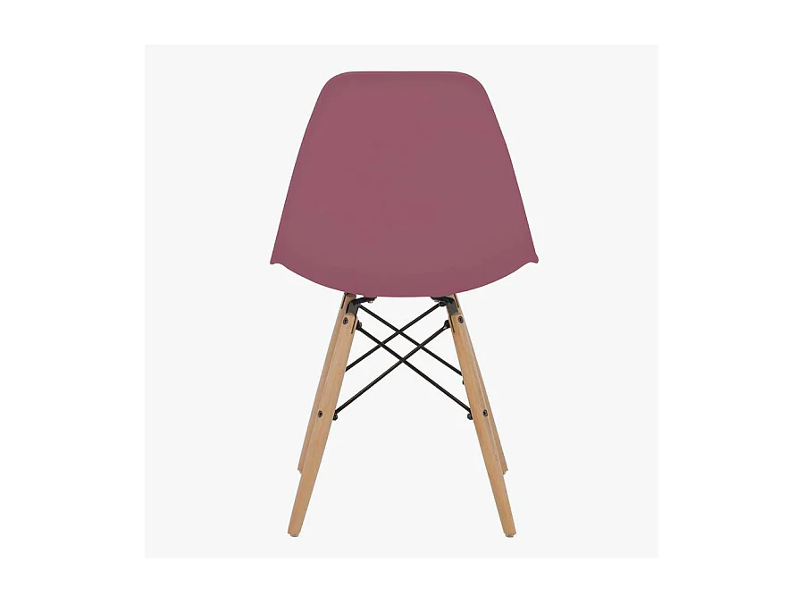WeHome - Lot de 4 chaises design pieds en bois bordeaux