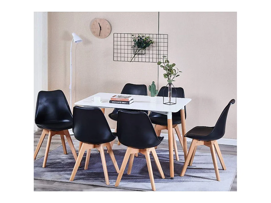 WeHome - Lot de 4 chaises d'intérieur Candice, design moderne, noir