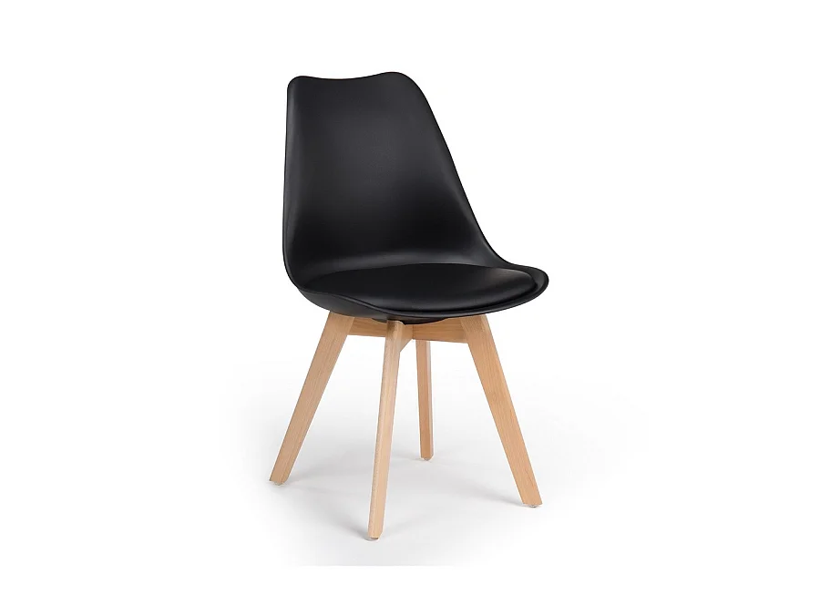 WeHome - Set van 4 Candice binnenstoelen, modern design, zwart