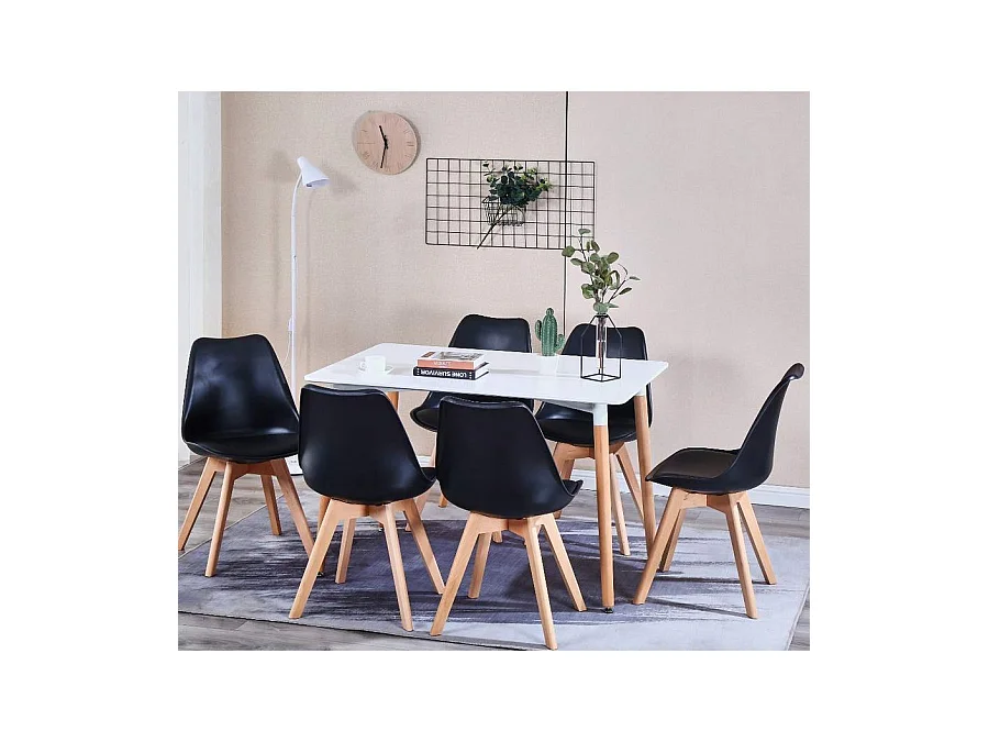 WeHome - Set van 4 Candice binnenstoelen, modern design, zwart