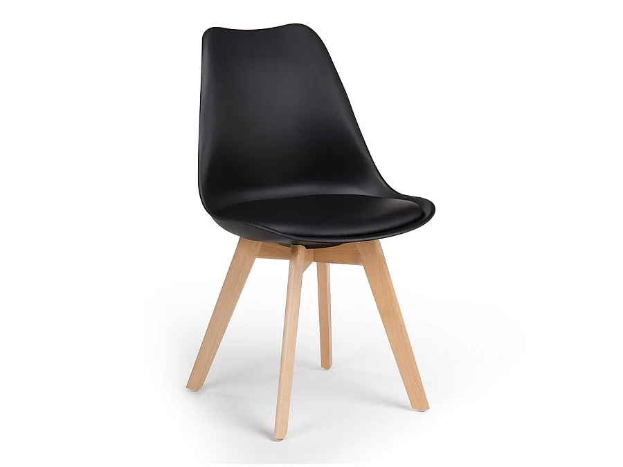 WeHome - Set van 4 Candice binnenstoelen, modern design, zwart