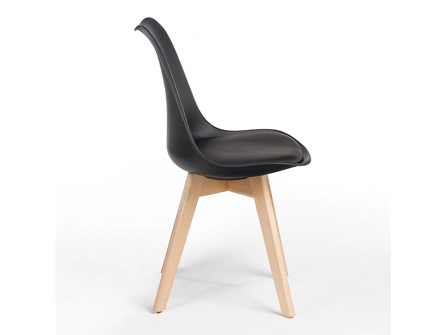 WeHome - Set van 4 Candice binnenstoelen, modern design, zwart