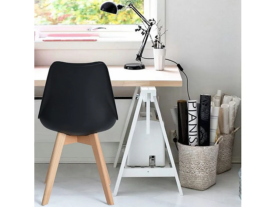 WeHome - Set van 4 Candice binnenstoelen, modern design, zwart