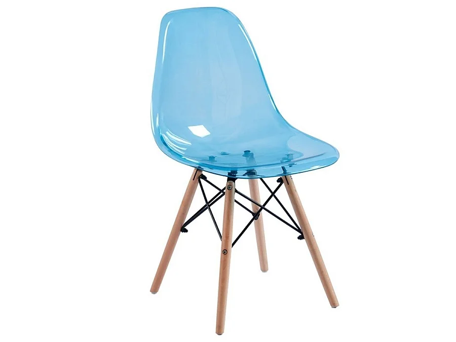 WeHome - Sillas de cocina modernas de colores con asiento azul transparente - Betty
