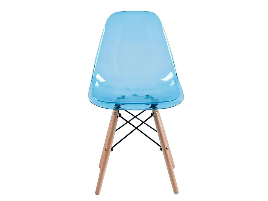 WeHome - Sillas de cocina modernas de colores con asiento azul transparente - Betty