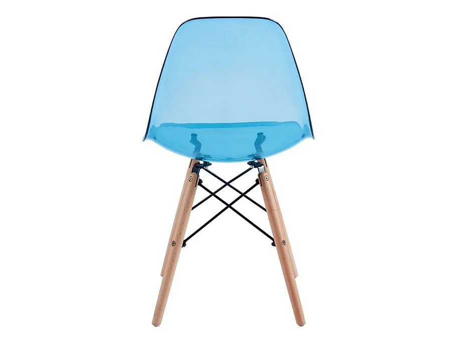 WeHome - Sillas de cocina modernas de colores con asiento azul transparente - Betty