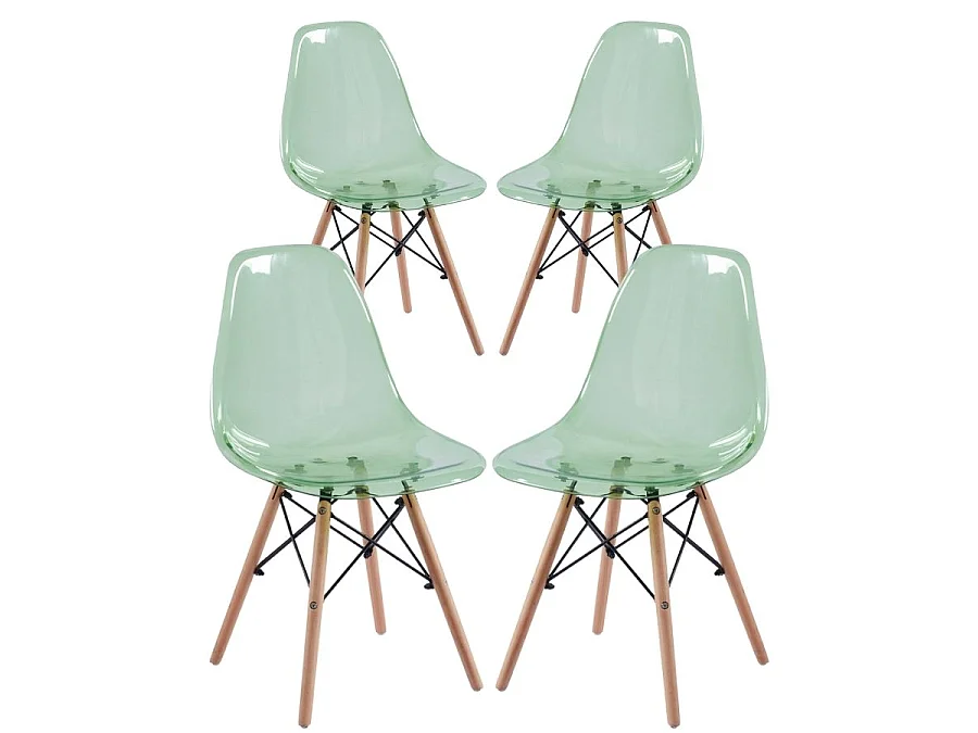 WeHome - Transparant groene keukenstoelen - Betty