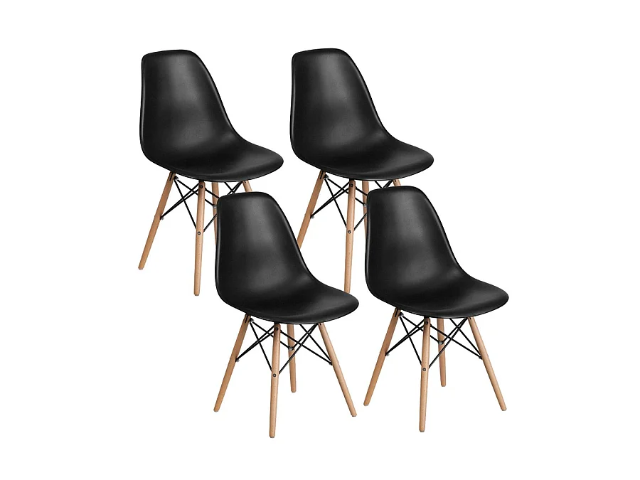 WeHome - Cadeiras de design preto Ester: oferta de 4 peças