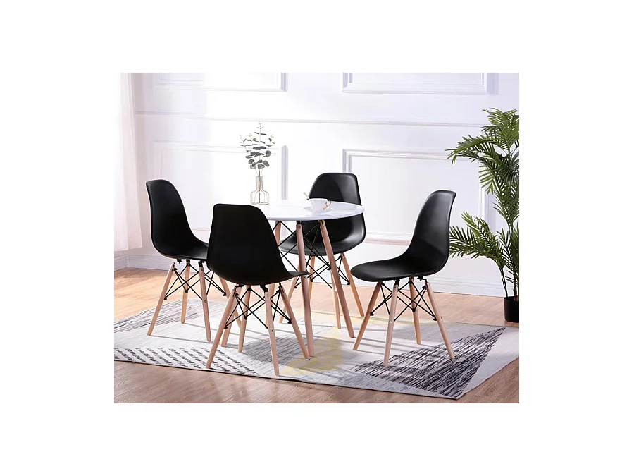 WeHome - Ester zwarte design stoelen: 4 stuks aanbieding
