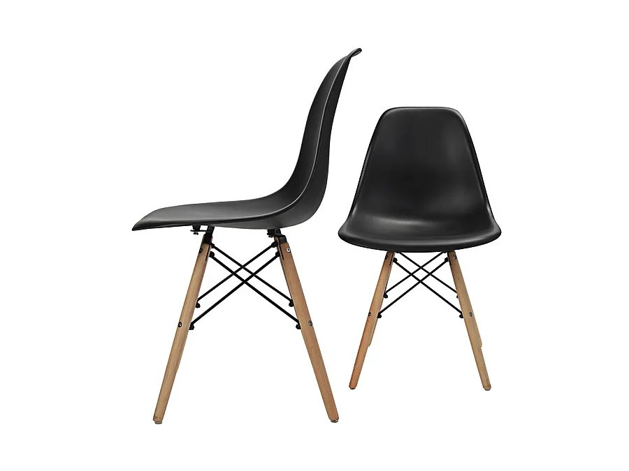 WeHome - Ester zwarte design stoelen: 4 stuks aanbieding