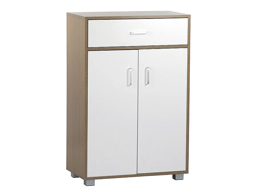 WeHome - Meuble polyvalent 63x95 cm en bois de chêne et blanc mat