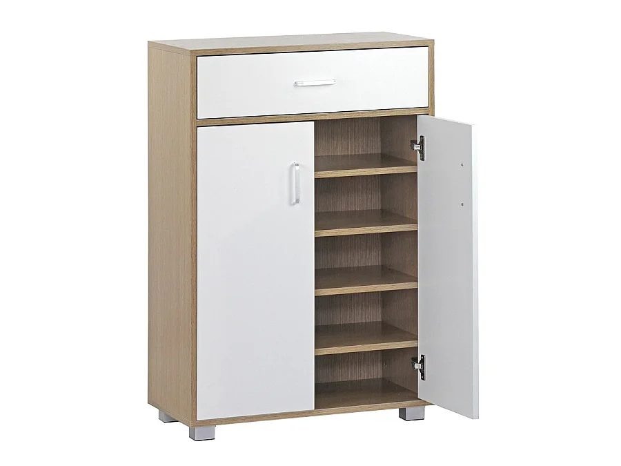 WeHome - Meuble polyvalent 63x95 cm en bois de chêne et blanc mat