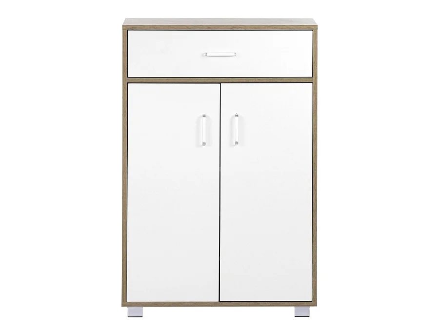 WeHome - Meuble polyvalent 63x95 cm en bois de chêne et blanc mat