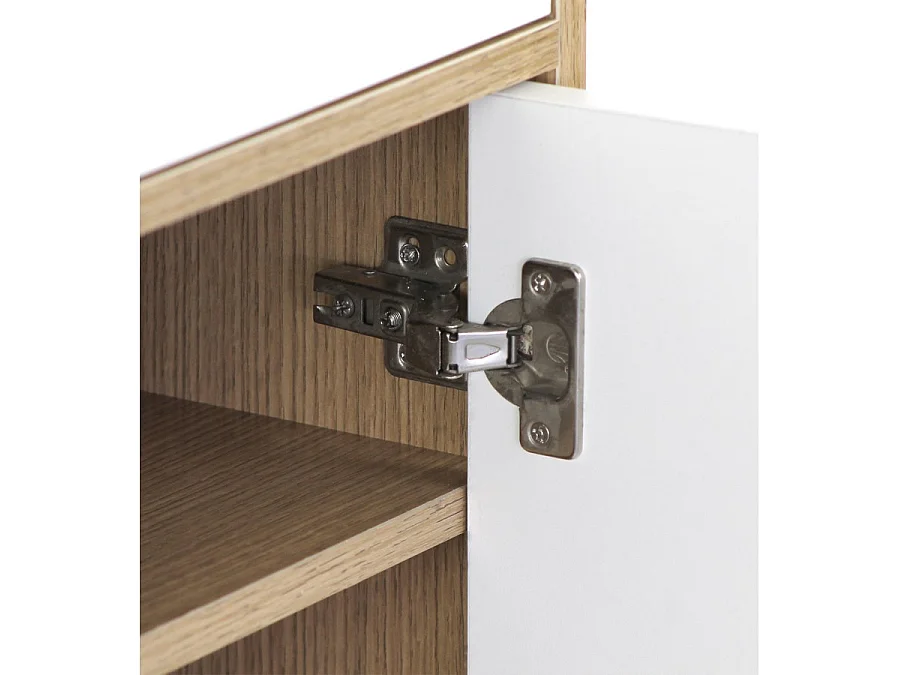 WeHome - Meuble polyvalent 63x95 cm en bois de chêne et blanc mat