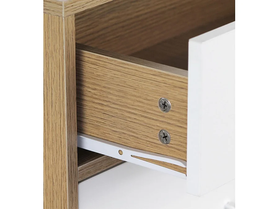 WeHome - Meuble polyvalent 63x95 cm en bois de chêne et blanc mat