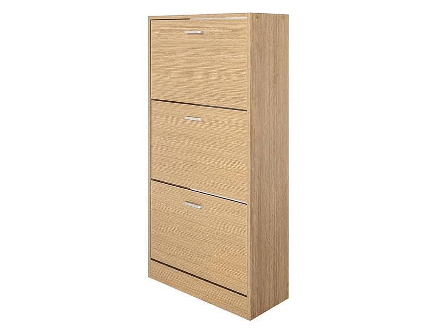 WeHome - Slank 3-deurs schoenenrek 63x115 cm in eikenhout