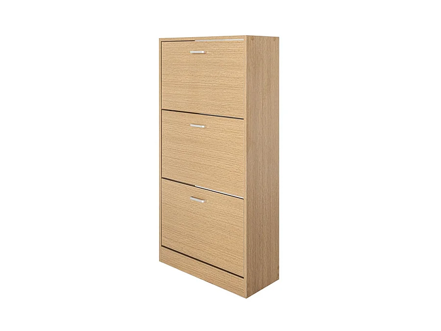 WeHome - Slank 3-deurs schoenenrek 63x115 cm in eikenhout