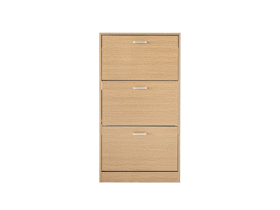WeHome - Meuble à chaussures Slim 3 portes 63x115 cm en bois de chêne