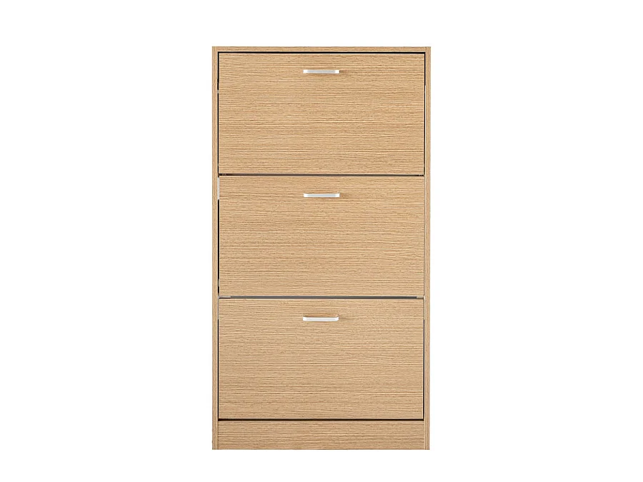 WeHome - Zapatero Slim de 3 puertas 63x115 cm en madera de roble
