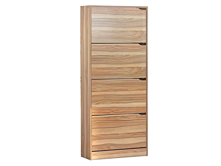 WeHome - Sapateira de entrada 4 portas com puxadores retráteis 63x150 cm madeira natural