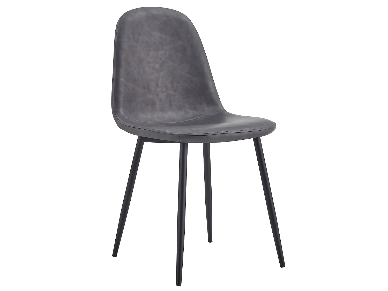 Lot de 4 chaises de salon design avec pieds en métal et assise en éco-cuir gris - Bella