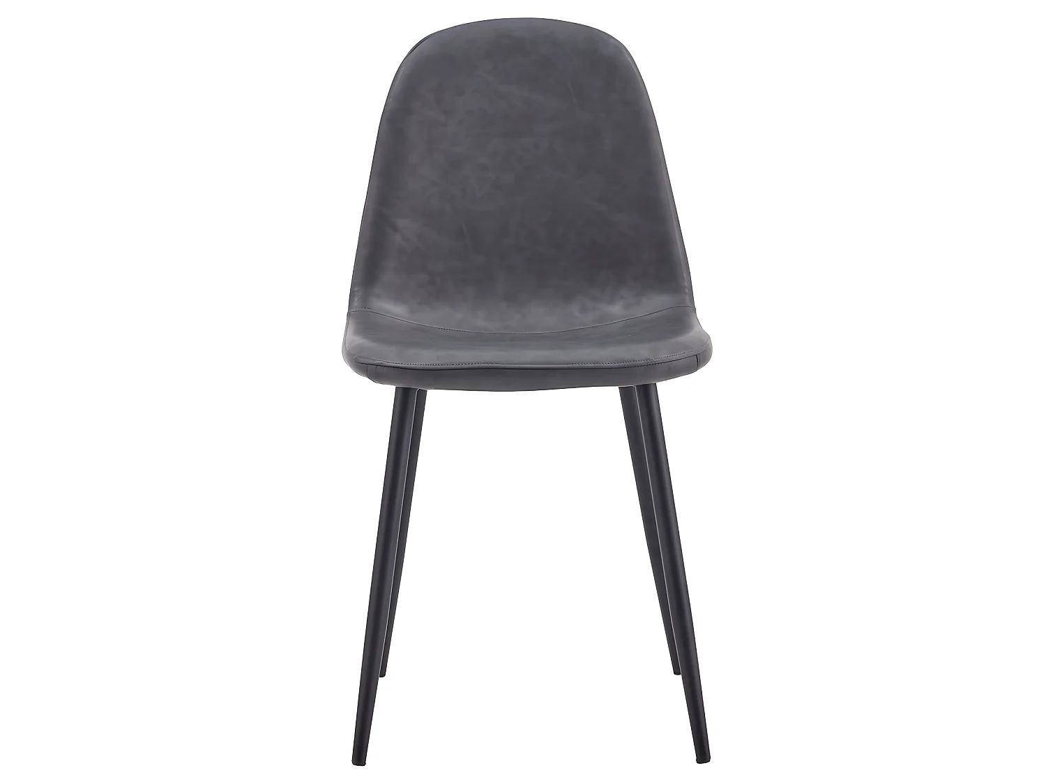 Lot de 4 chaises de salon design avec pieds en métal et assise en éco-cuir gris - Bella