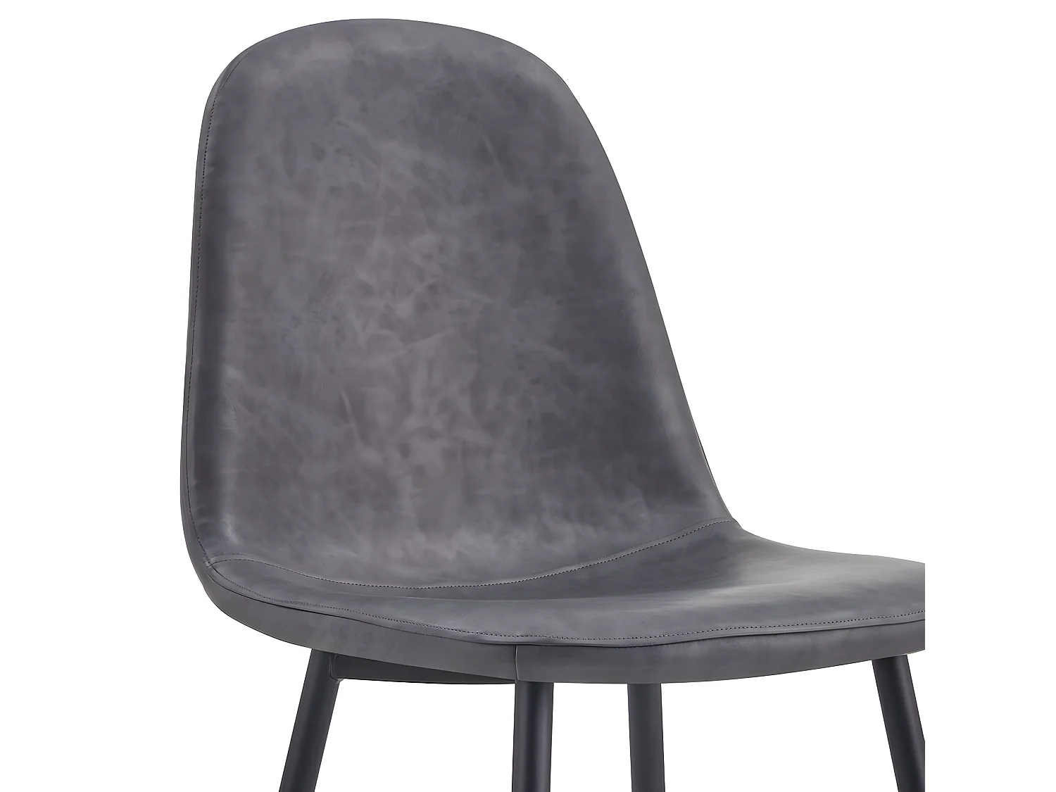 Lot de 4 chaises de salon design avec pieds en métal et assise en éco-cuir gris - Bella