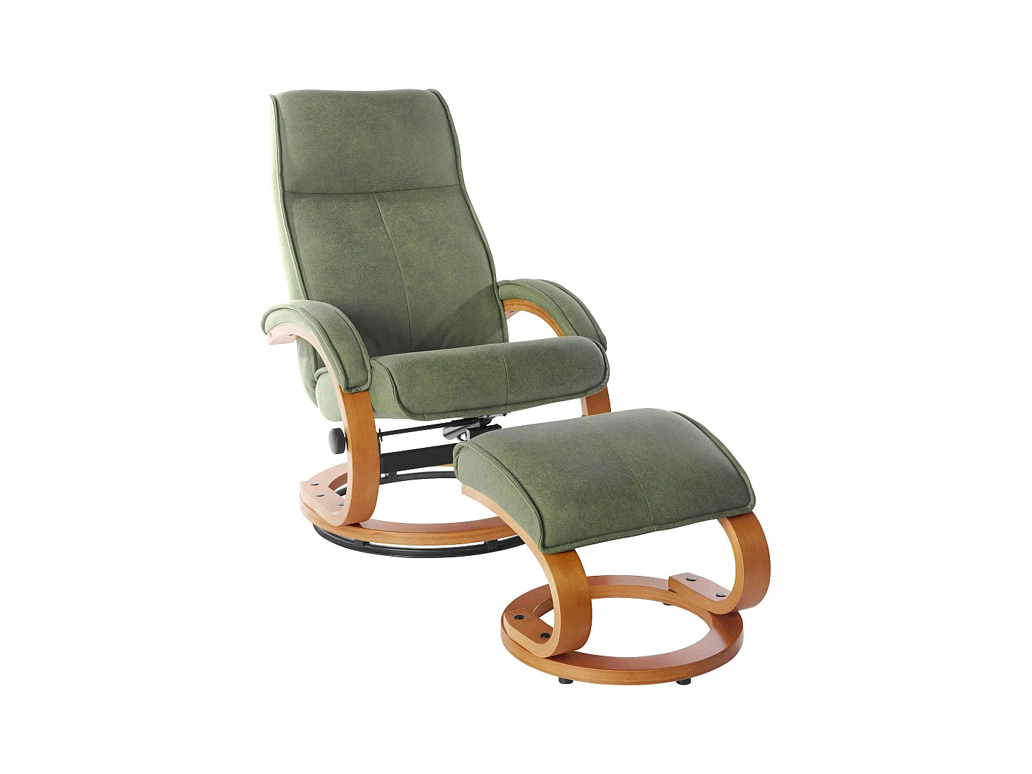 Lille|Fauteuil de relaxation + tabouret vert