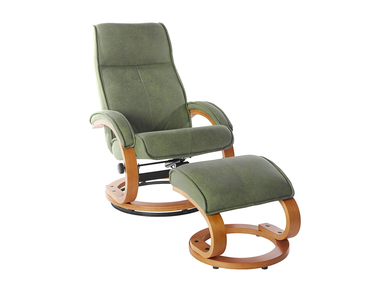 Lille | Fauteuil de relaxation + tabouret vert