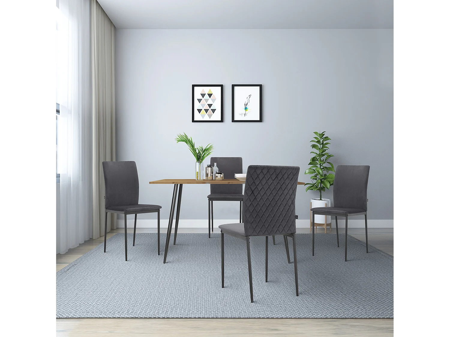 Eetkamerstoel 2 PK Antraciet