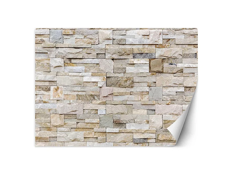 Papier peint mur de grès beige - 350 x 245 cm