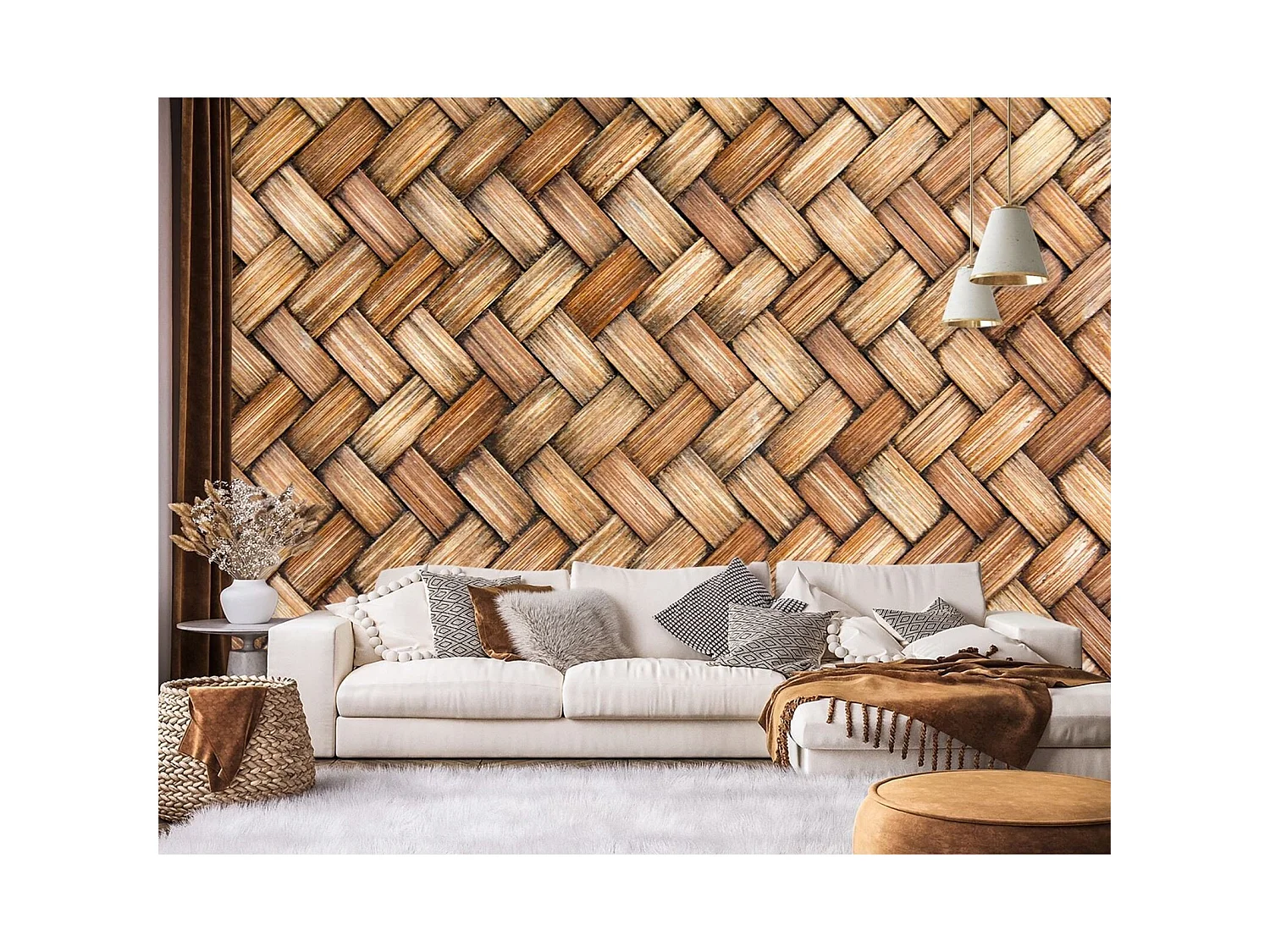 Papier peint osier tressé - 250 x 175 cm
