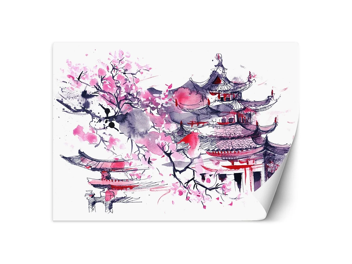 Papier peint pagodes japonaises - 400 x 280 cm
