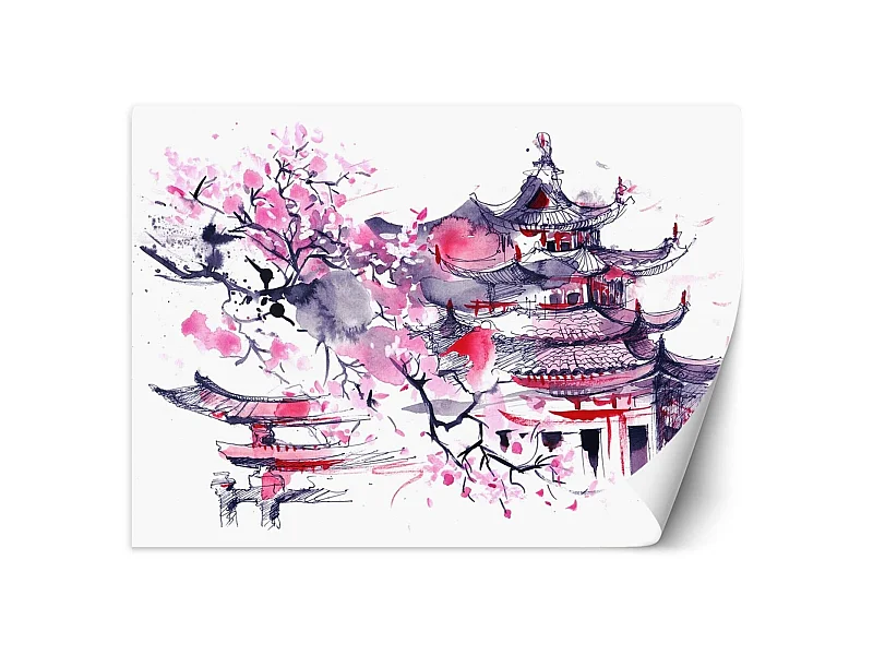 Papier peint pagodes japonaises - 400 x 280 cm