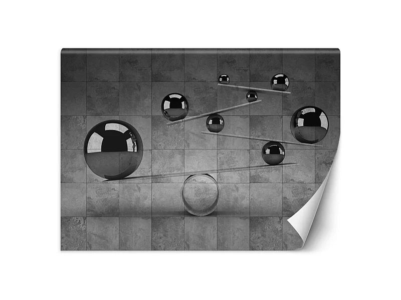 Papier peint sphères grises 3d - 400 x 280 cm