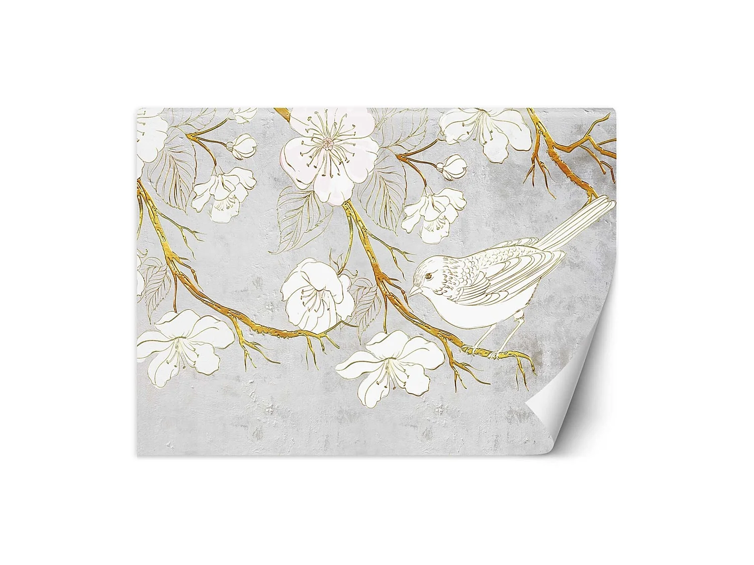 Papier peint oiseaux et fleurs - 400 x 280 cm