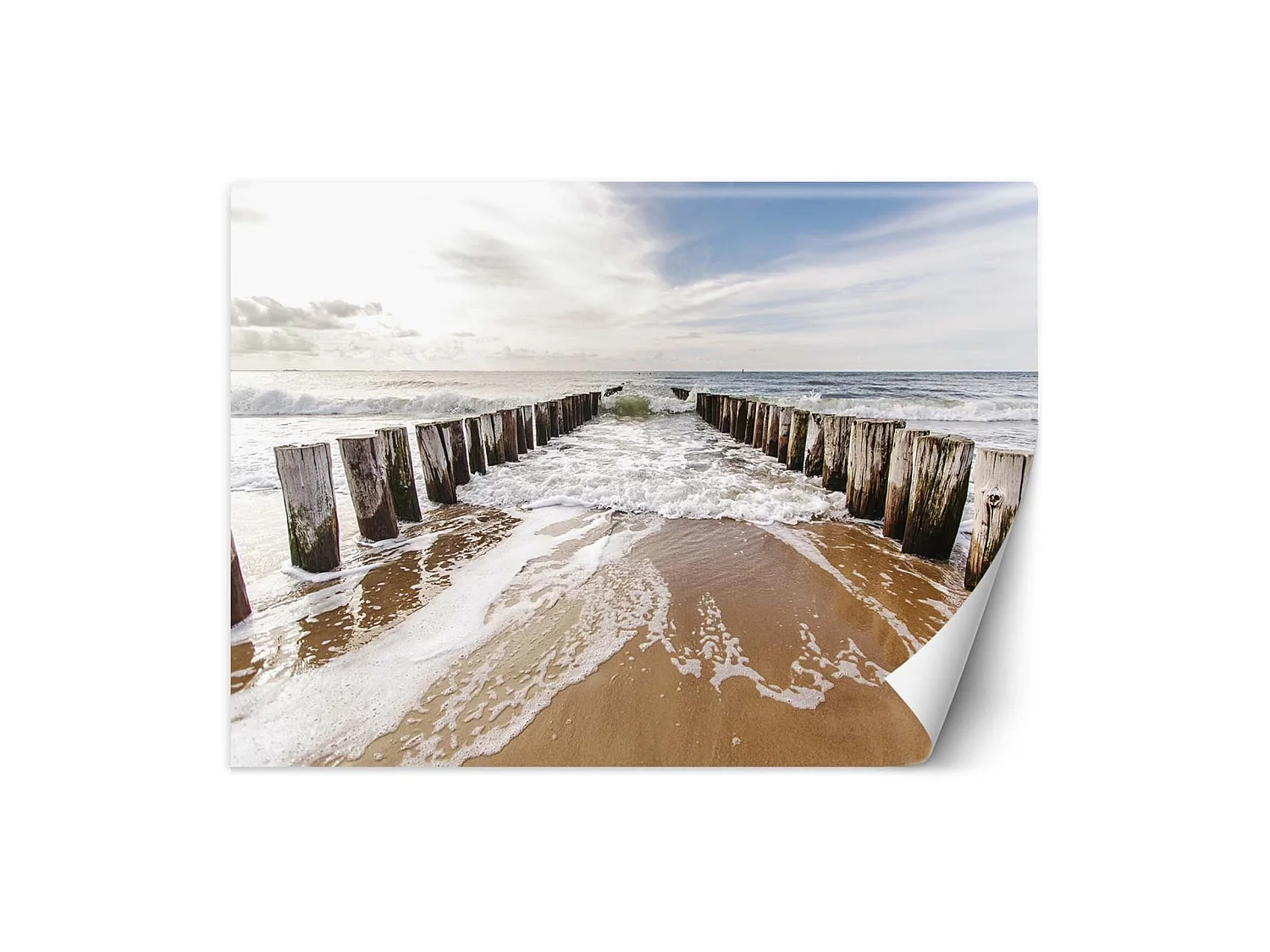 Papier peint brise-lames sur la plage - 400 x 280 cm